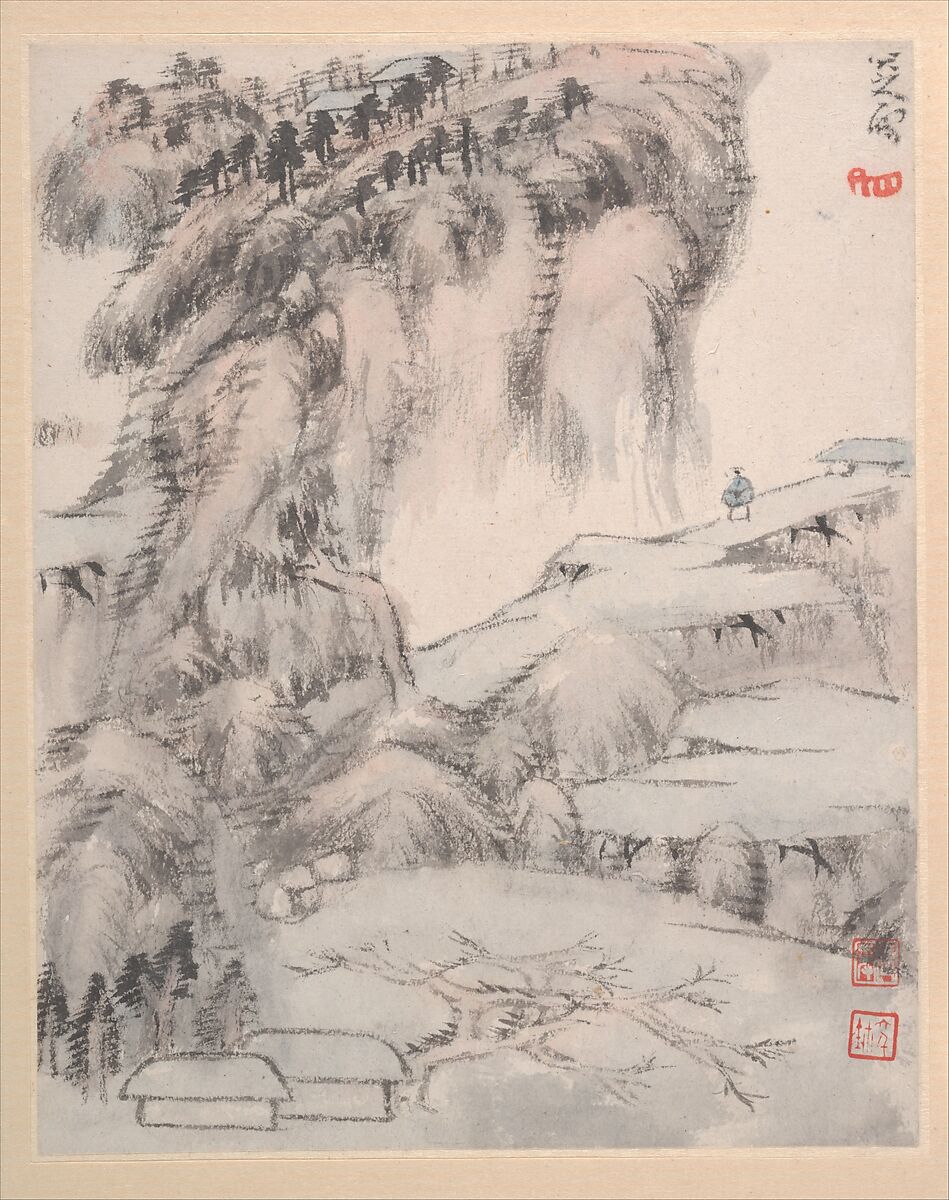 Landscape album, Bada Shanren (Zhu Da) (Chinese, 1626–1705), Album of twelve leaves; ink and color on paper, China
