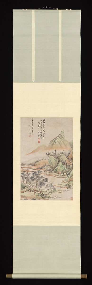 Landscape in the Style of Zhao Boju (Fang Zhao Boju shanshui), After Wang Hui (Chinese, 1632–1717), Hanging scroll; ink and color on paper, China
