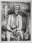 Seated Man with Suitcase