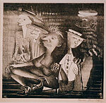 The Street People, Norman Lewis (American, New York 1909–1979 New York), Lithograph