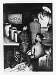 The Soup Kitchen, Norman Lewis (American, New York 1909–1979 New York), Lithograph