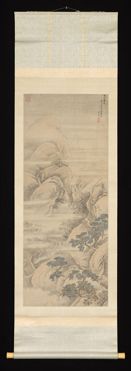 Snowscape, Unidentified artist, Hanging scroll; ink and color on paper, China
