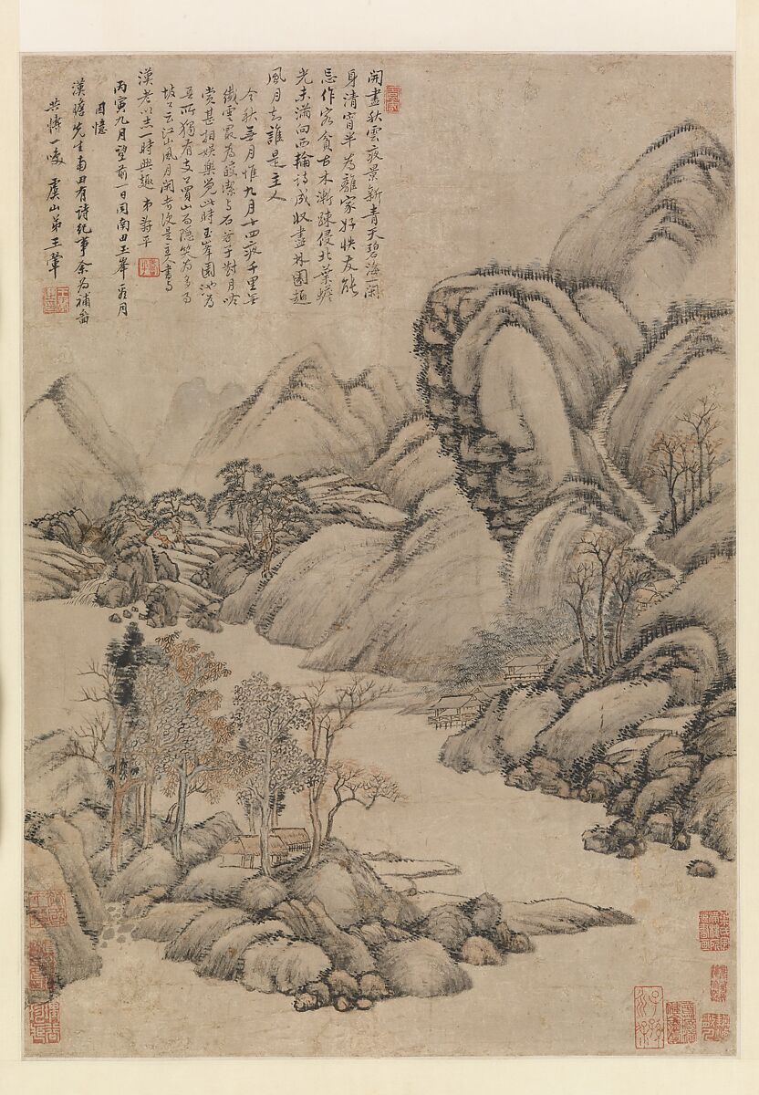 Landscape: Eve of Mid-autumn, Unidentified artist, Hanging scroll; ink on paper, China 