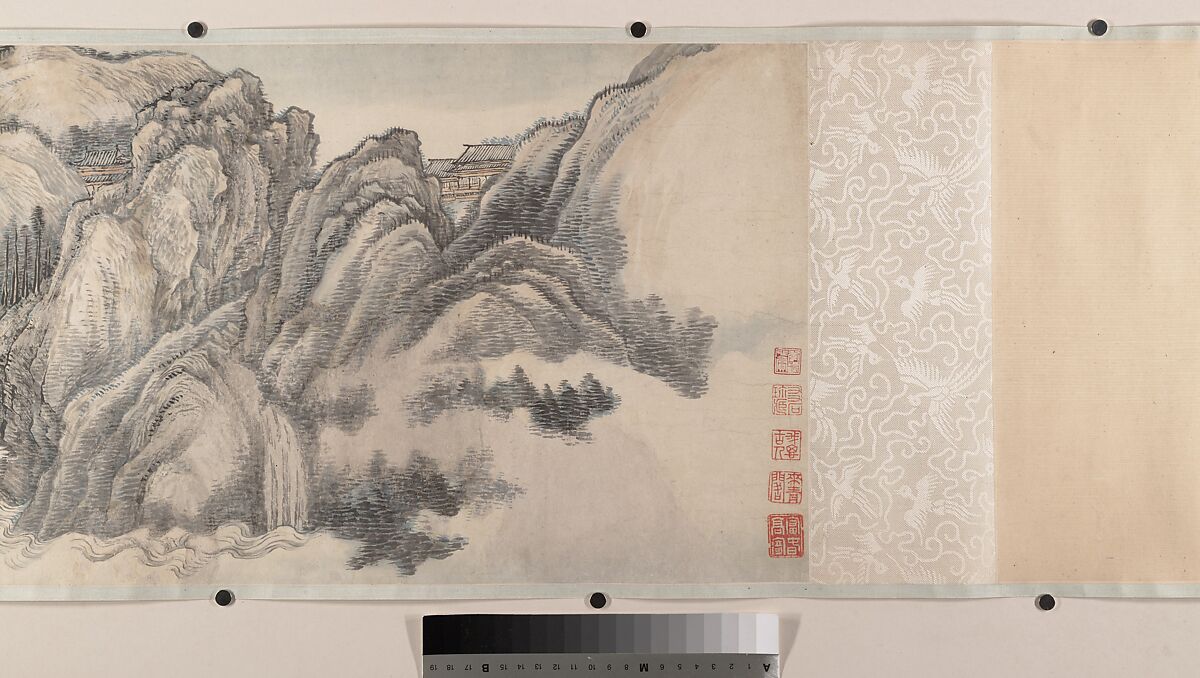 Landscape in the Style of Juran and Yan Wengui, Wang Hui (Chinese, 1632–1717), Handscroll; ink and color on paper, China