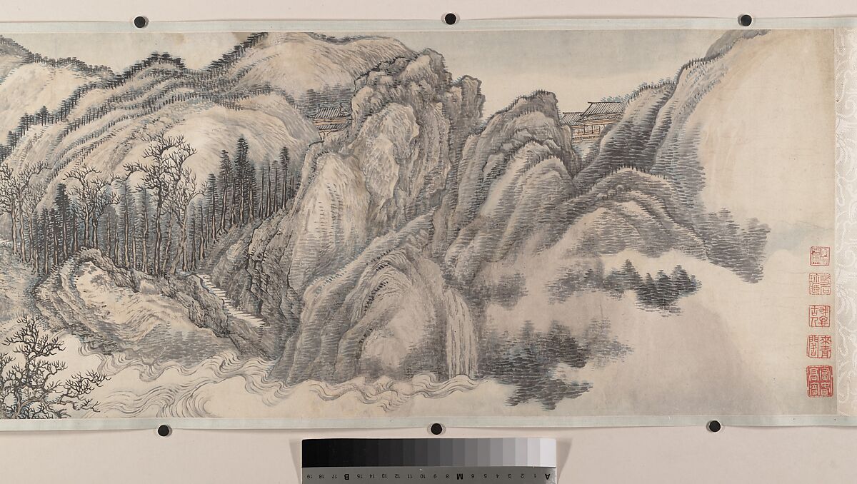 Landscape in the Style of Juran and Yan Wengui, Wang Hui (Chinese, 1632–1717), Handscroll; ink and color on paper, China