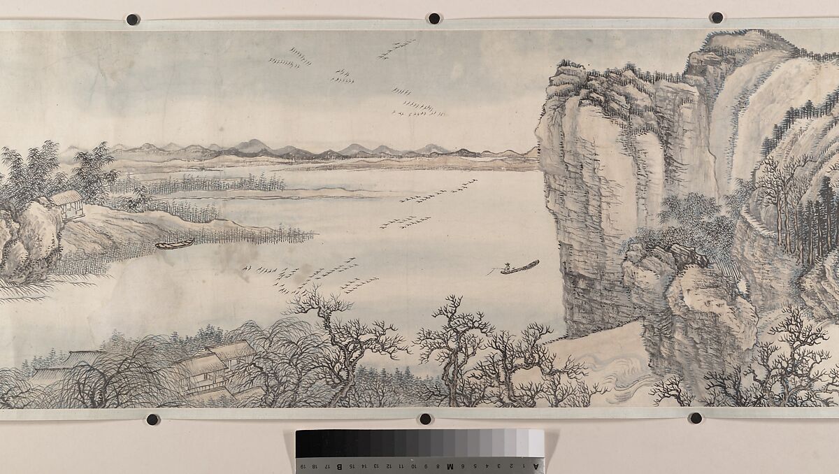Landscape in the Style of Juran and Yan Wengui, Wang Hui (Chinese, 1632–1717), Handscroll; ink and color on paper, China