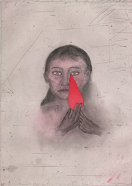 Jo with Teardrop, Kiki Smith (American, born Nuremberg, 1954), Etching and aquatint 