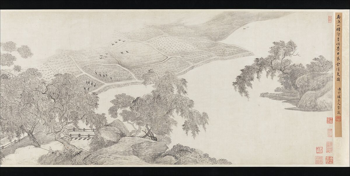 Whiling Away the Summer at the Ink-Well Thatched Hut, Wu Li (Chinese, 1632–1718), Handscroll; ink on paper, China