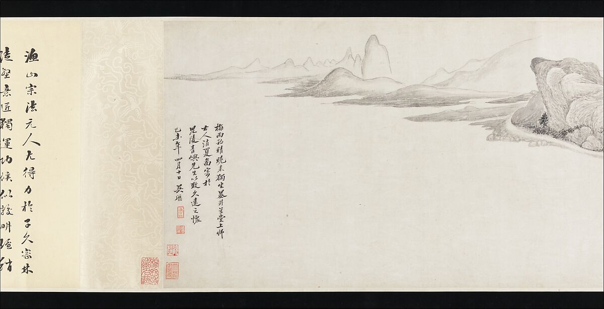 Whiling Away the Summer at the Ink-Well Thatched Hut, Wu Li (Chinese, 1632–1718), Handscroll; ink on paper, China