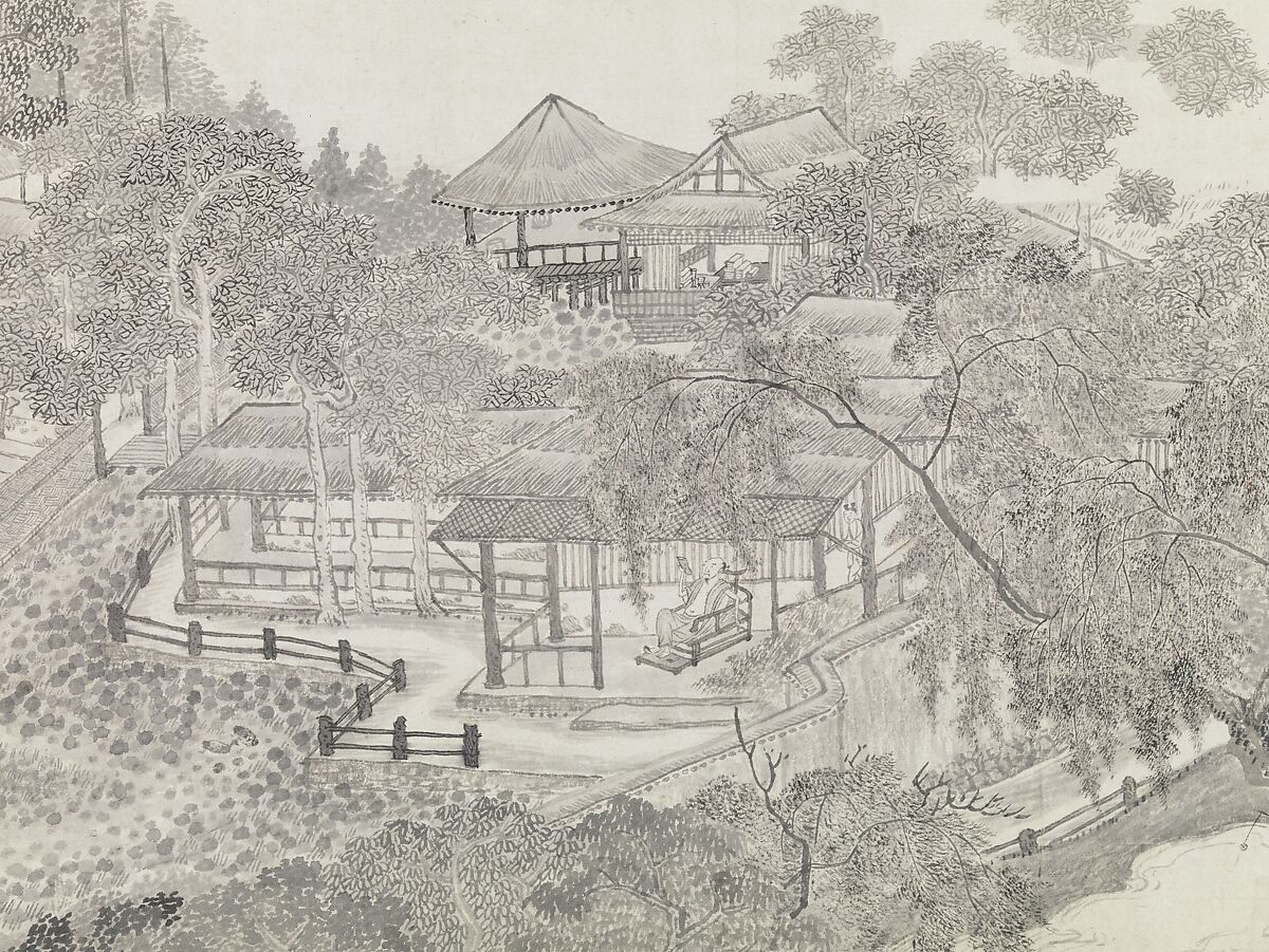 Whiling Away the Summer at the Ink-Well Thatched Hut, Wu Li (Chinese, 1632–1718), Handscroll; ink on paper, China