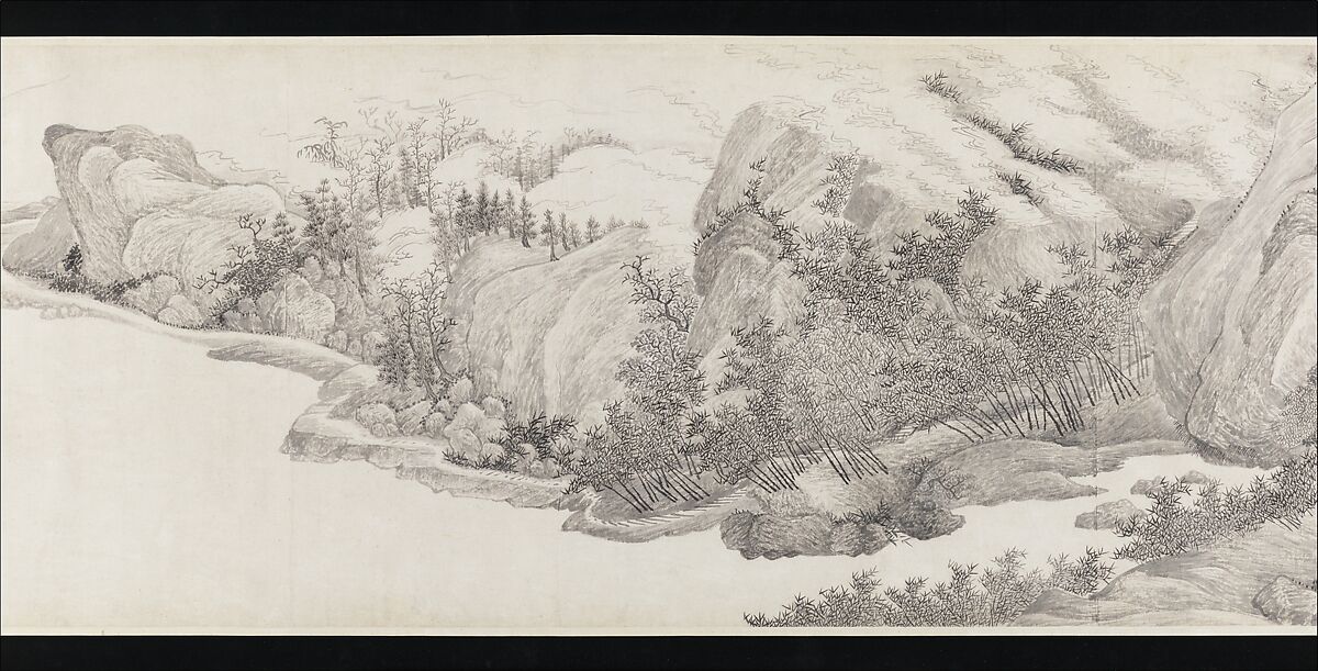 Whiling Away the Summer at the Ink-Well Thatched Hut, Wu Li (Chinese, 1632–1718), Handscroll; ink on paper, China 