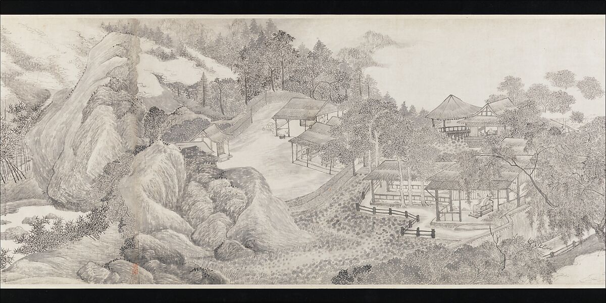 Whiling Away the Summer at the Ink-Well Thatched Hut, Wu Li (Chinese, 1632–1718), Handscroll; ink on paper, China