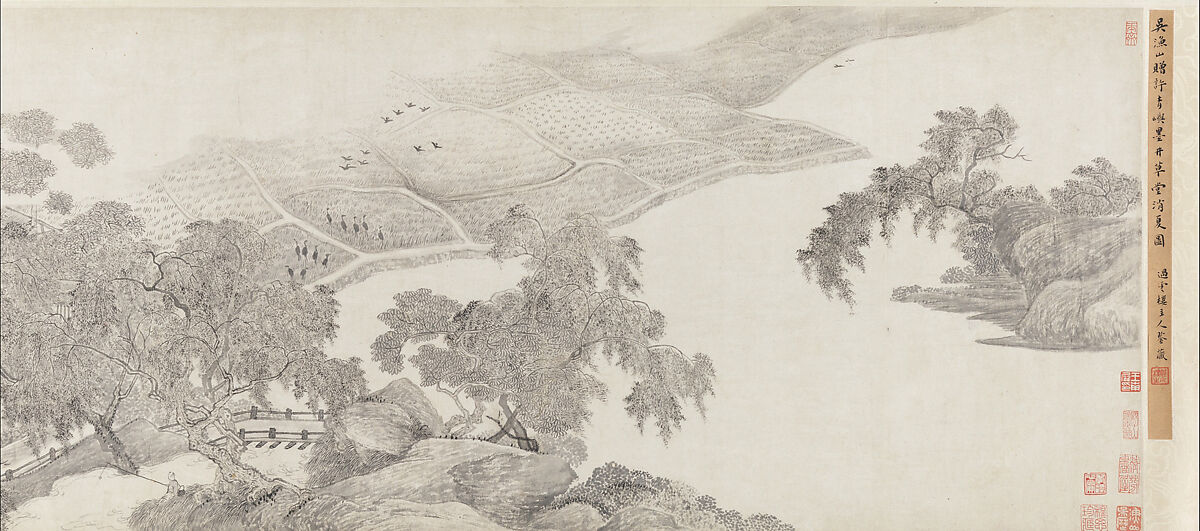 Whiling Away the Summer at the Ink-Well Thatched Hut, Wu Li (Chinese, 1632–1718), Handscroll; ink on paper, China 