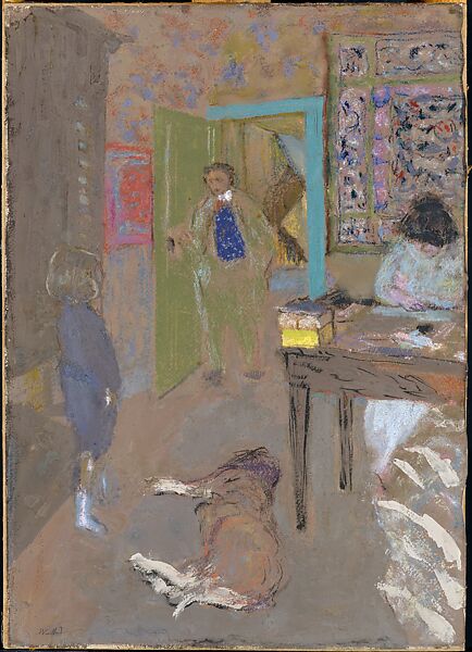 Interior at Saint-Jacut, Edouard Vuillard (French, Cuiseaux 1868–1940 La Baule), Pastel and gouache on paper 