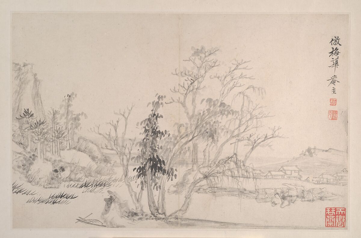 Landscapes in the manner of Song and Yuan masters, Yun Shouping (Chinese, 1633–1690), Album of ten paintings; ink and color on paper, China