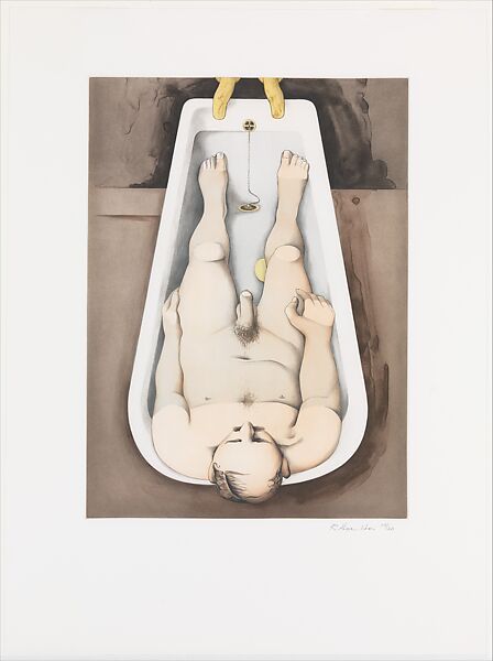 He foresaw his pale body, Richard Hamilton (British, London 1922–2011 Oxfordshire), Sugar-lift aquatint, roulette and heliogravure 