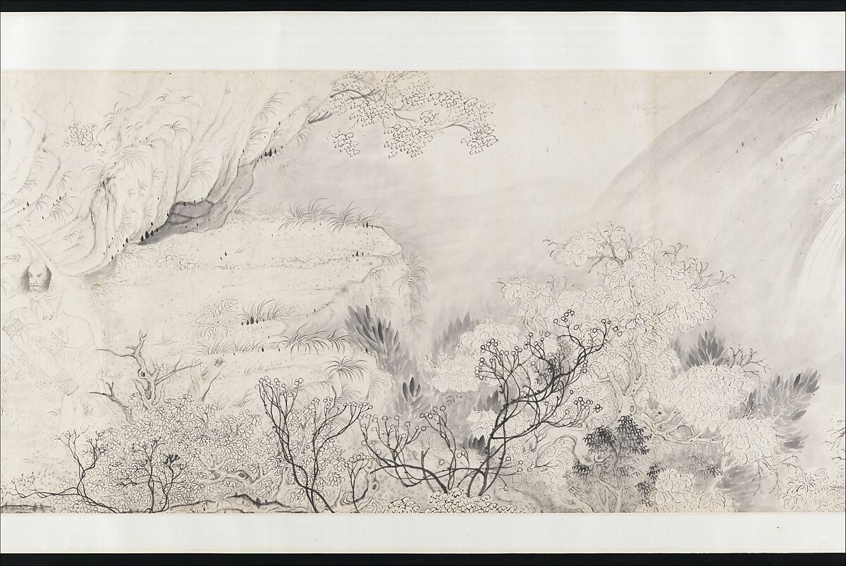 The Sixteen Luohans, Shitao (Zhu Ruoji) (Chinese, 1642–1707), Handscroll; ink on paper, China