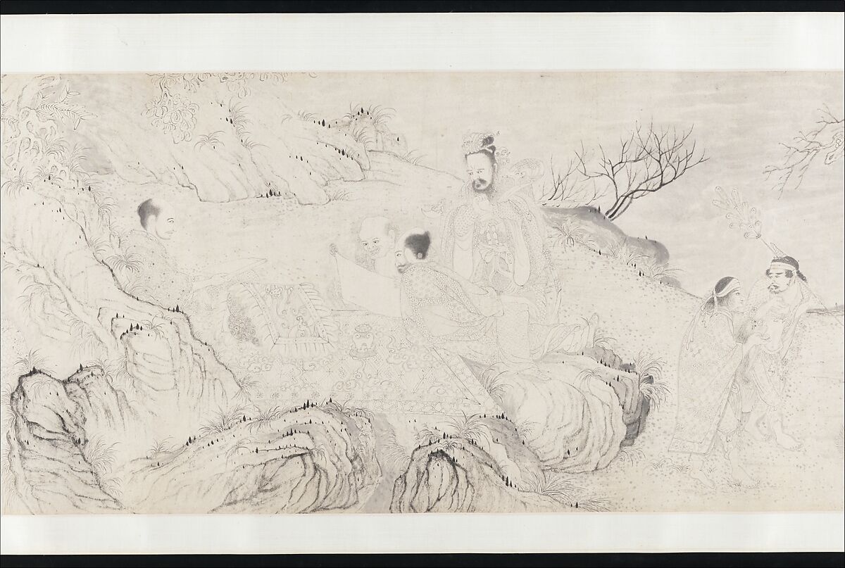 The Sixteen Luohans, Shitao (Zhu Ruoji) (Chinese, 1642–1707), Handscroll; ink on paper, China