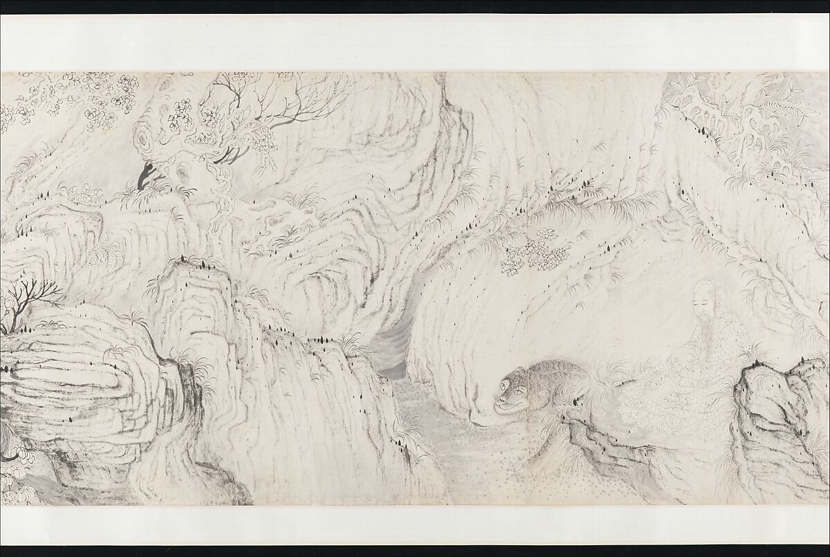 The Sixteen Luohans, Shitao (Zhu Ruoji) (Chinese, 1642–1707), Handscroll; ink on paper, China