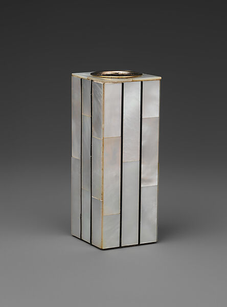 Pencil Holder, Josef Hoffmann (Austrian, Pirnitz 1870–1956 Vienna), Wood, mother-of-pearl, ebony, silver, suede 