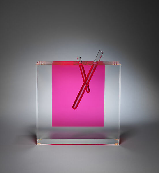 "Flower Vase #3", Shiro Kuramata (Japanese, 1934–1991), Poly(methyl methacrylate) (PMMA), glass