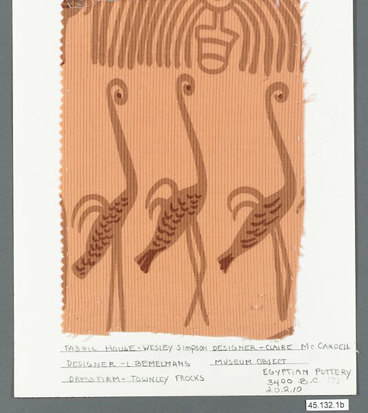 Textile piece, Wesley Simpson, Inc. (New York), Cotton, printed, American 