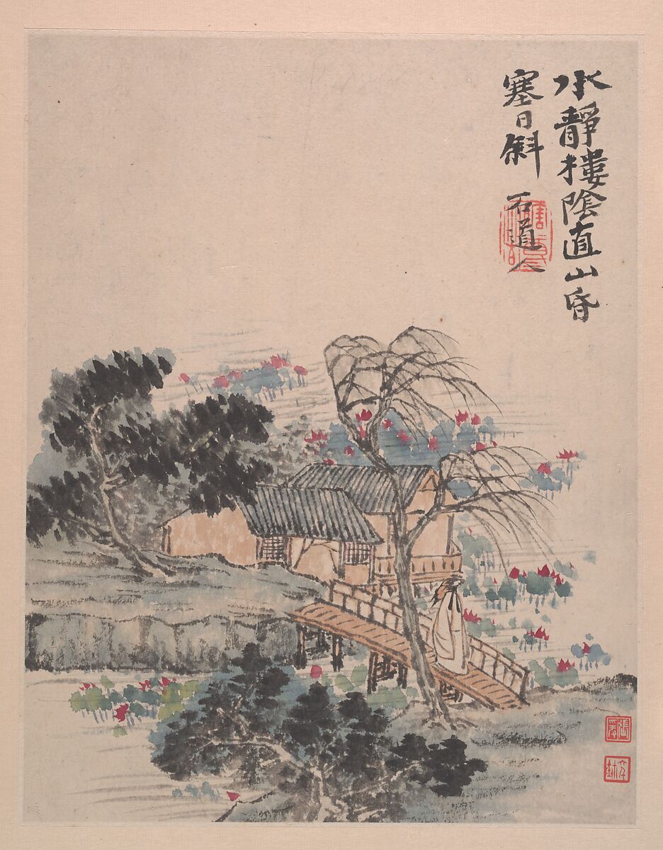 Wilderness Colors, Shitao (Zhu Ruoji) (Chinese, 1642–1707), Album of twelve paintings; ink and color on paper, China