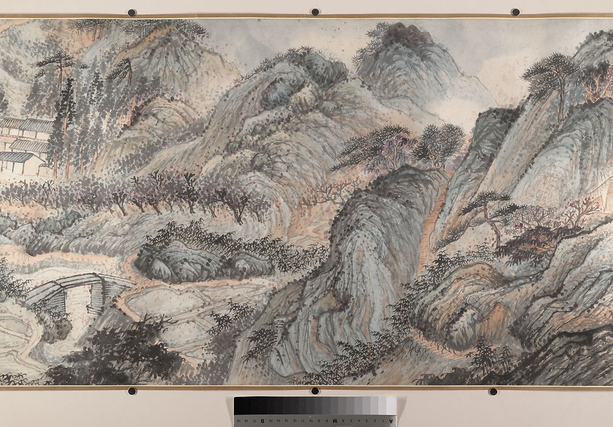 Outing to Zhang Gong's Grotto, Shitao (Zhu Ruoji) (Chinese, 1642–1707), Handscroll; ink and color on paper, China