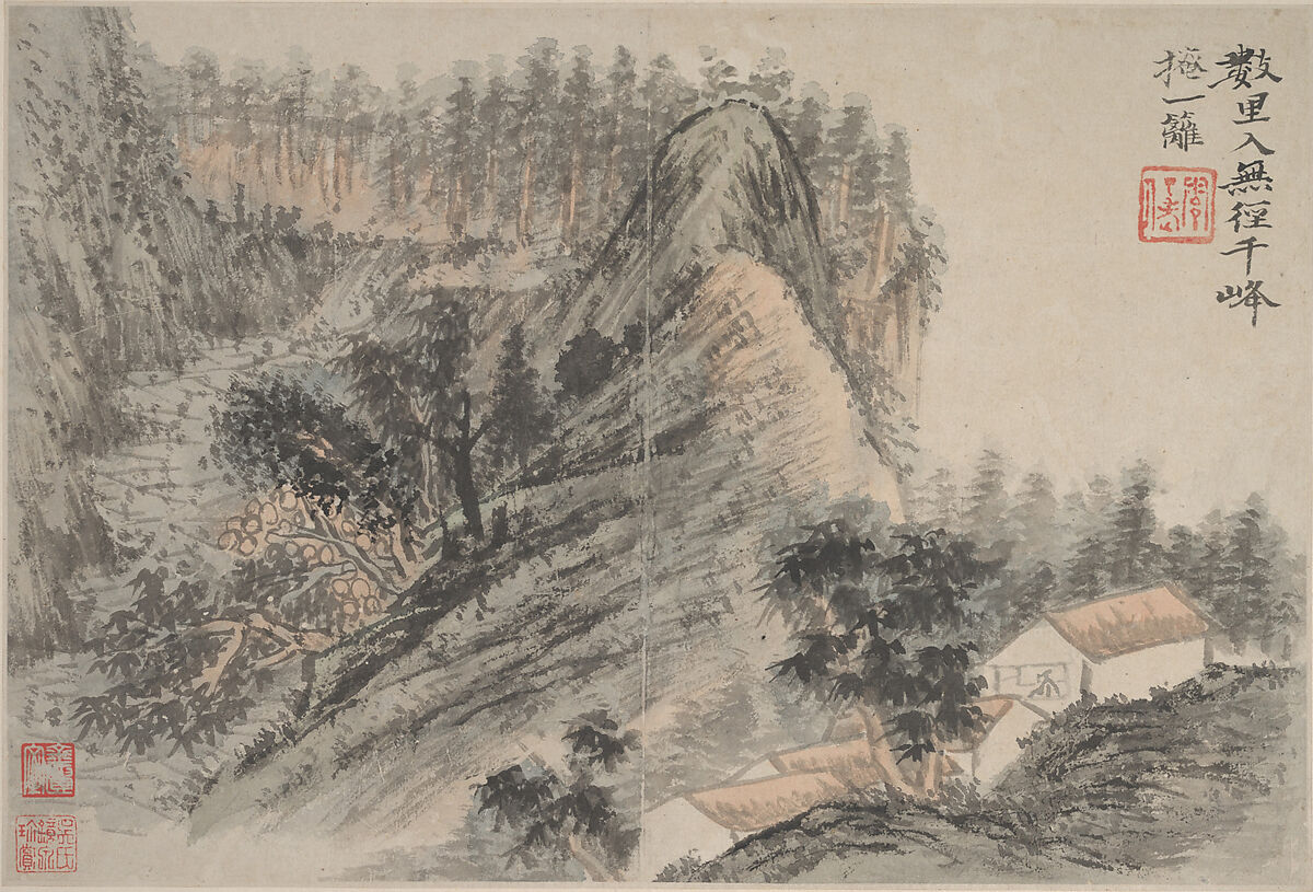 Landscapes, Shitao (Zhu Ruoji) (Chinese, 1642–1707), Album of eight leaves; ink and color on paper, China