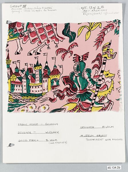 Piece, William Wiesner (Austrian, 1899–1984), Rayon (Enka), printed, American 