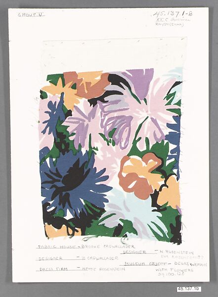 Textile piece, Brooke Cadwallader, Rayon (Enka), printed, American 
