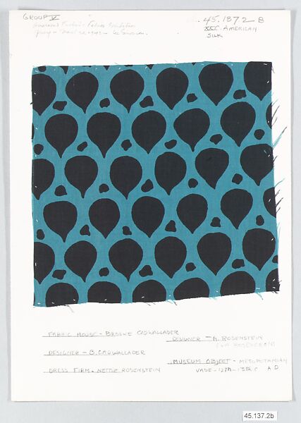 Textile piece, Brooke Cadwallader, Silk, printed, American 