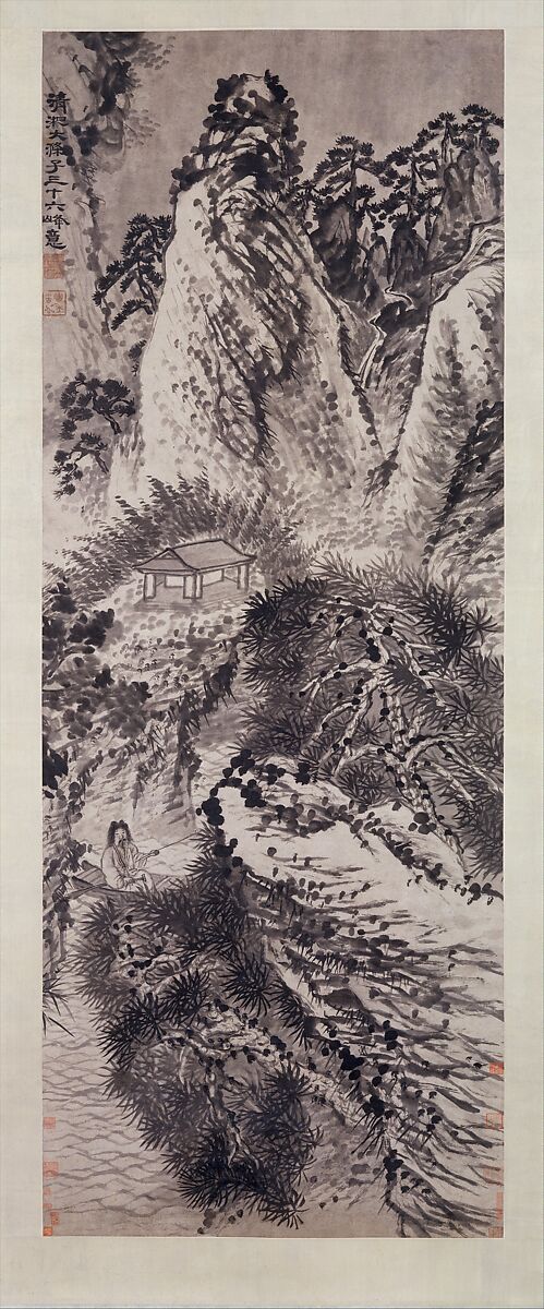 Thirty-six Peaks of Mount Huang Recollected, Shitao (Zhu Ruoji) (Chinese, 1642–1707), Hanging scroll; ink on paper, China 