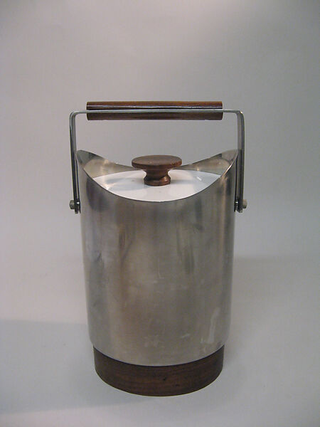 "EKCO ETERNA" Ice Bucket, Marion Weeber (American, Albany, New York 1905–2000 New York), Stainless steel, rosewood, plastic 