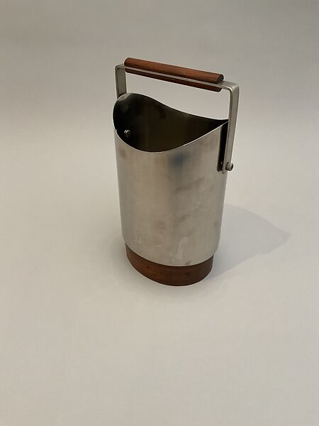 "EKCO ETERNA" Ice Bucket, Marion Weeber (American, Albany, New York 1905–2000 New York), Stainless steel, rosewood, acrylonitirile-butadiene-styrene (ABS), melamine