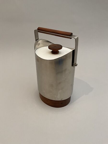 "EKCO ETERNA" Ice Bucket, Marion Weeber (American, Albany, New York 1905–2000 New York), Stainless steel, rosewood, plastic 