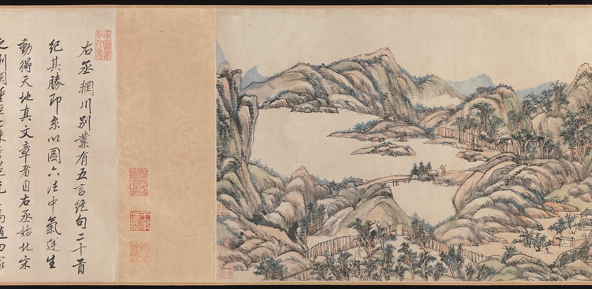 Wangchuan Villa, Wang Yuanqi (Chinese, 1642–1715), Handscroll; ink and color on paper, China