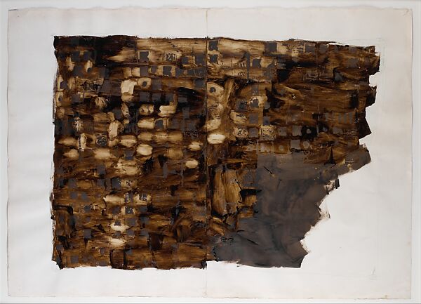 Number 1A, Leonardo Drew (American, born 1961), Asphaltum, oil, and graphite on joined papers 