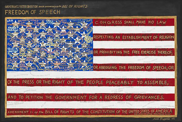 Freedom of Speech, Faith Ringgold (American, New York, 1930–2024 Englewood, New Jersey), Acrylic and graphite on paper 