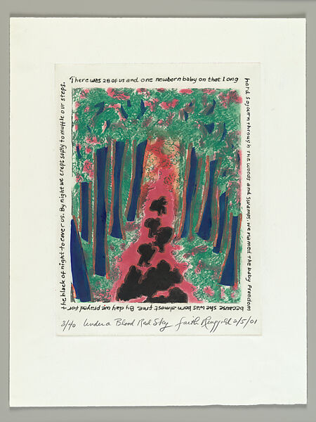 Under a Blood Red Sky, Faith Ringgold (American, New York, 1930–2024 Englewood, New Jersey), Color soft ground etching and lift ground aquatint 