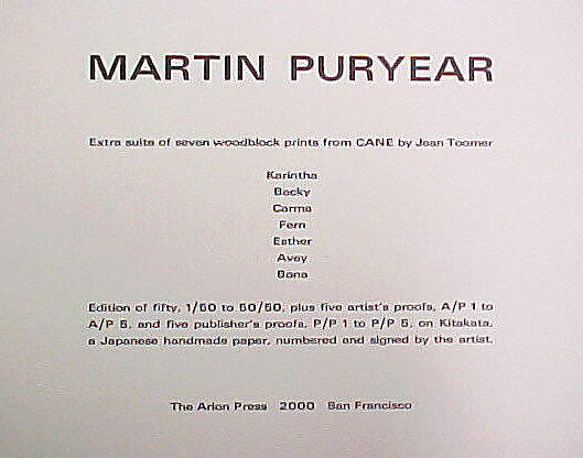 Cane, Martin Puryear (American, born Washington, D.C., 1941), Portfolio of 7 woodblock prints on Japanese paper