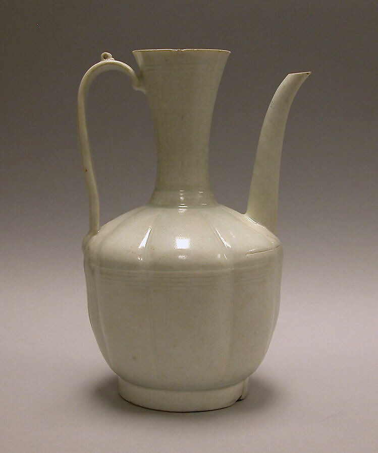 Ewer, Porcelain with incised designs under blue-white glaze (Qingbai ware), China