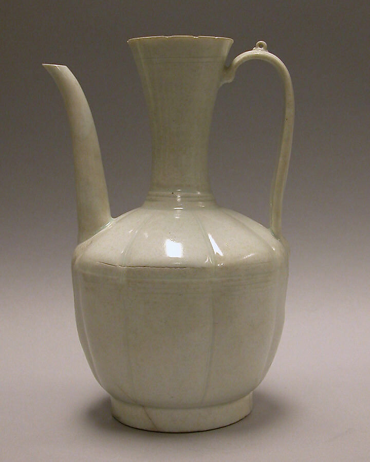 Ewer, Porcelain with incised designs under blue-white glaze (Qingbai ware), China