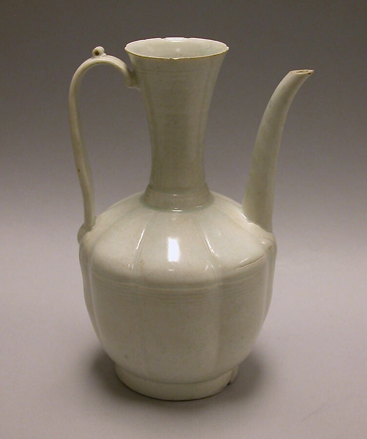 Ewer, Porcelain with incised designs under blue-white glaze (Qingbai ware), China 
