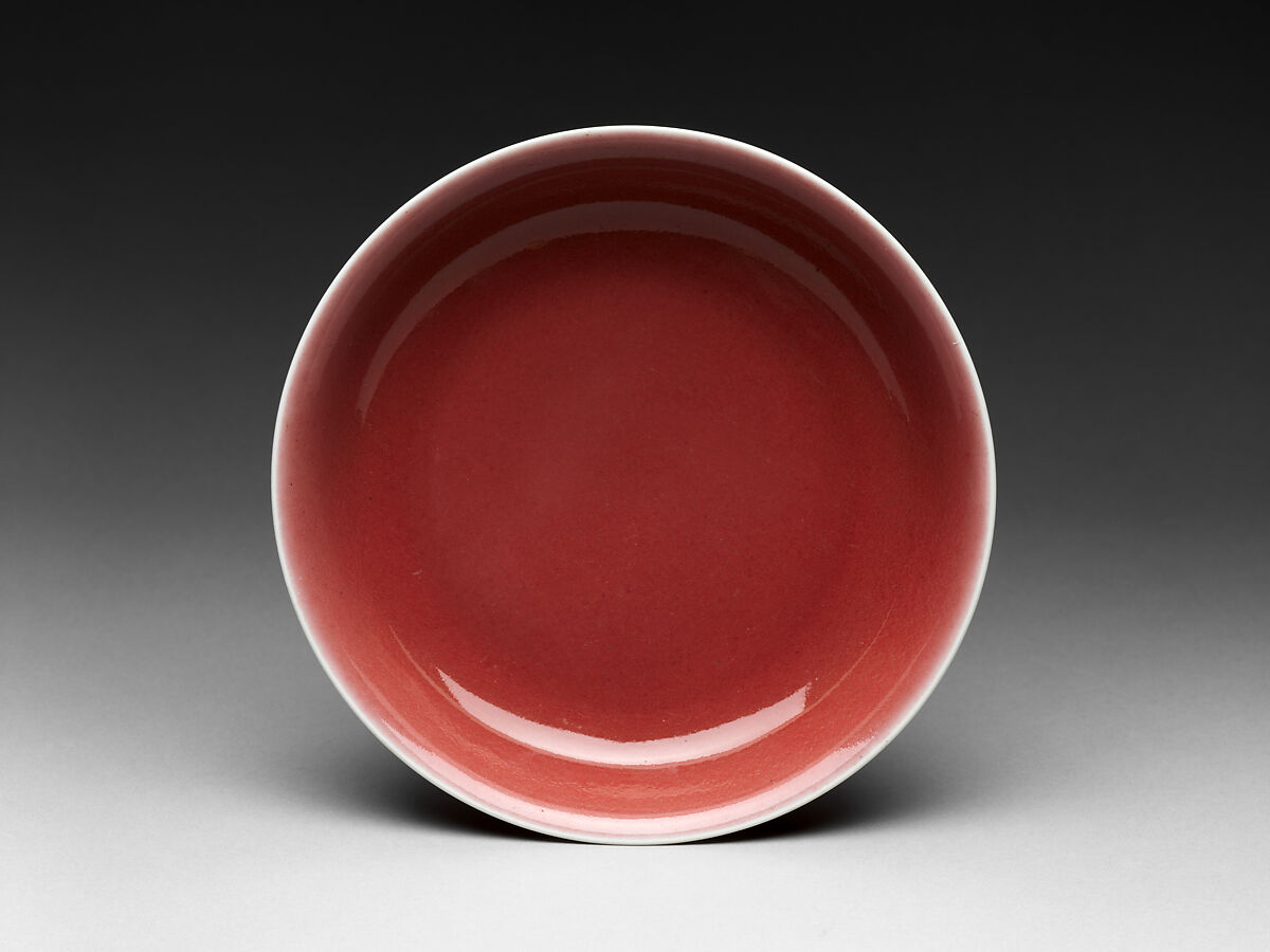 Dish, Porcelain with copper oxide glaze (Jingdezhen ware), China 