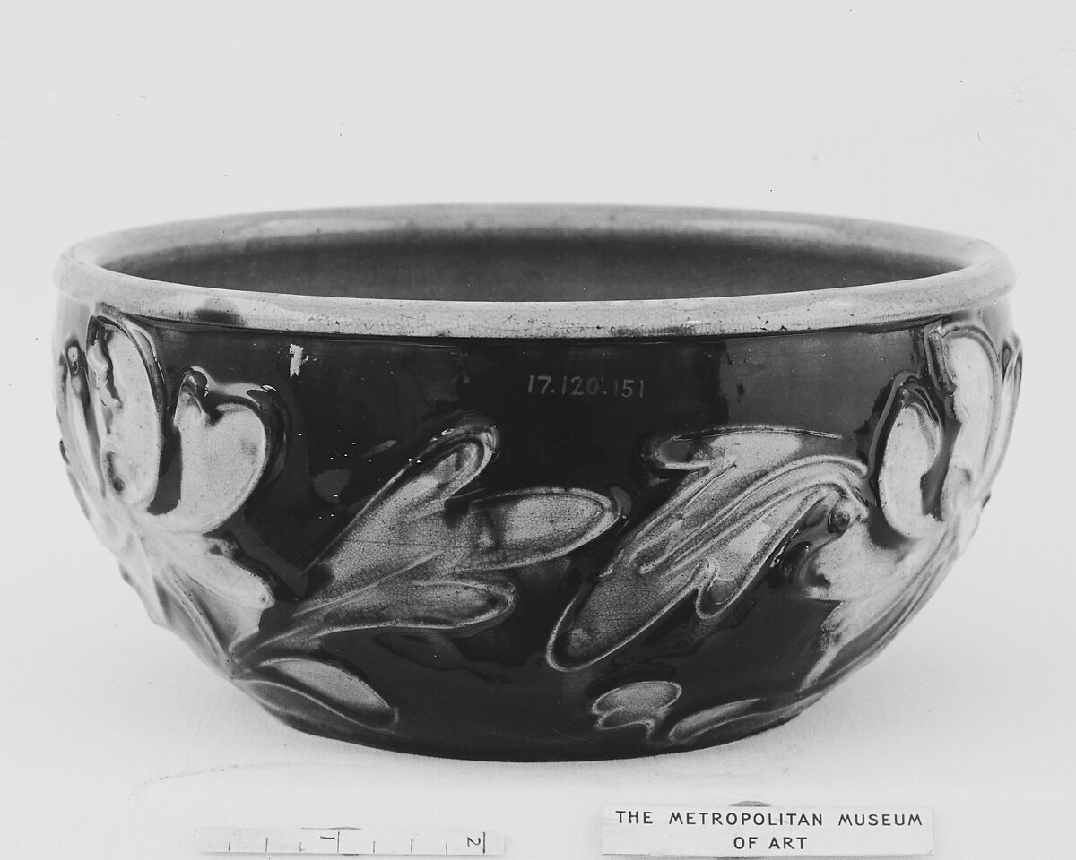Bowl with flowers, Stoneware with relief decoration under colored glaze (Fahua ware), China
