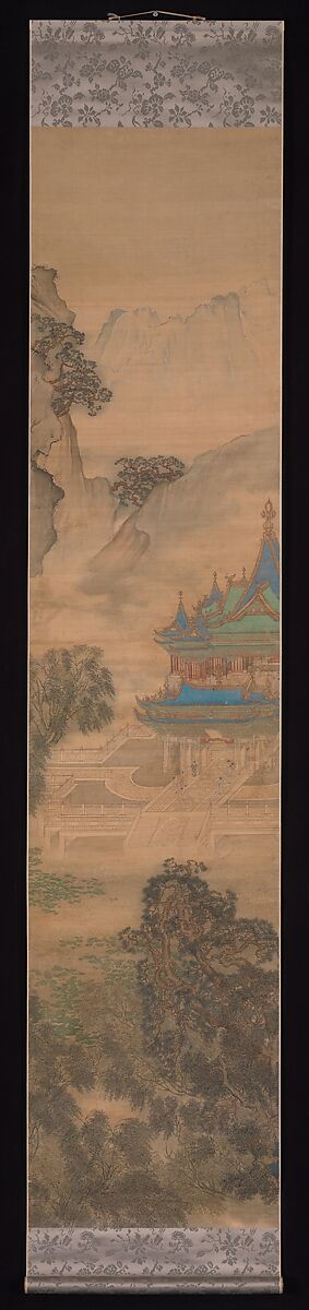 The Palace of Nine Perfections, Yuan Jiang (active ca.1680–ca.1730), Set of twelve hanging scrolls; ink and color on silk, China