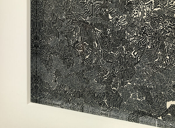 UNTITLED, Bruce Conner (American, McPherson, Kansas 1933–2008 San Francisco, California), Porous point pen and black ink on paper, in artist frame with mirrored fillets