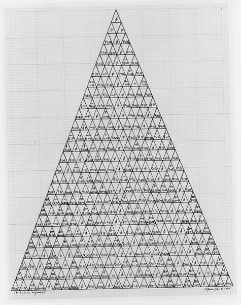 The Human Argument, Agnes Denes (American, born Budapest, 1931), Pen and black ink on graph paper