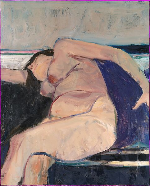 Reclining Nude - Pink Stripe, Richard Diebenkorn (American, Portland, Oregon 1922–1993 Berkeley, California), Oil on canvas 